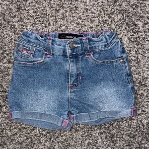 Jordache Kids Blue Denim Shorts with Pink Accents